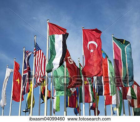 Stock Image - International flags. Fotosearch