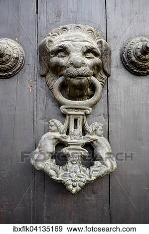 Iron door knocker, lion head, at the gate of the Archbishop's Palace, Plaza Mayor or Plaza de Armas, UNESCO World Heritage, Lima, Peru, South America View Large Photo Image Stock Photo - Iron door knocker, lion head, at the gate of the Archbishop's Palace, Plaza Mayor or Plaza de Armas, UNESCO World Heritage, Lima, Peru, South America. Fotosearch