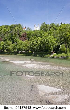 Isar and Kalvarienberg or Calvary, Bad Tolz, Isarwinkel, Upper Bavaria, Bavaria, Germany, Europe View Large Photo Image Stock Photo - Isar and Kalvarienberg or Calvary, Bad Tolz, Isarwinkel, Upper Bavaria, Bavaria, Germany, Europe. Fotosearch