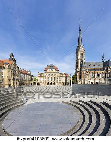 King Albert Museum, Opera House and St. Peter's Church on Theatre Square, Chemnitz, Saxony, Germany, Europe View Large Photo Image Stock Photo - King Albert Museum, Opera House and St. Peter's Church on Theatre Square, Chemnitz, Saxony, Germany, Europe. Fotosearch