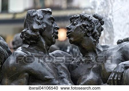 Kissing couple statue at the Hans-Sachs-Fountain, by Jurgen Weber, Weisser Turm, historic centre, Nuremberg, Middle Franconia, Franconia, Bavaria, Germany, Europe View Large Photo Image Stock Image - Kissing couple statue at the Hans-Sachs-Fountain, by Jurgen Weber, Weisser Turm, historic centre, Nuremberg, Middle Franconia, Franconia, Bavaria, Germany, Europe. Fotosearch