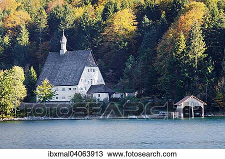 Klosterl Walchensee, former monastery, on Walchensee Lake or Lake Walchen, Zwergern, Upper Bavaria, Bavaria, Germany, Europe View Large Photo Image Stock Image - Klosterl Walchensee, former monastery, on Walchensee Lake or Lake Walchen, Zwergern, Upper Bavaria, Bavaria, Germany, Europe. Fotosearch