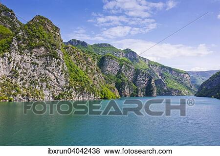 Koman water reservoir, Balkan, Albania, Europe View Large Photo Image Stock Photo - Koman water reservoir, Balkan, Albania, Europe. Fotosearch