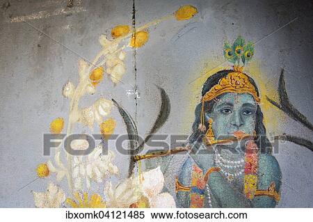 Krishna, the Shepherd Boy, on a painted front door, Dutch Palace, Mattancherry, Kochi, Cochin, Kerala, India, Asia View Large Photo Image Stock Photography - Krishna, the Shepherd Boy, on a painted front door, Dutch Palace, Mattancherry, Kochi, Cochin, Kerala, India, Asia. Fotosearch