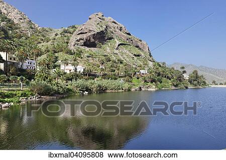 Stock Photo - La Encantadora reservoir, near Vallehermoso, La Gomera, Canary Islands, Spain, Europe. Fotosearch