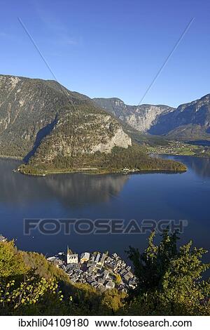 Stock Image - Lake Hallstatt, Hallstatt, Upper Austria, Austria, Europe. Fotosearch