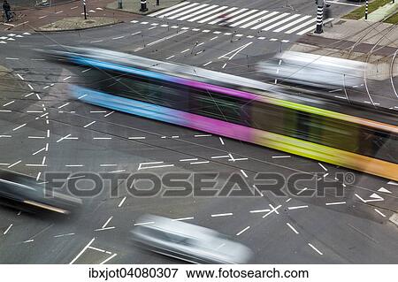 Large road junction, road markings for various turning lanes, tram, Rotterdam, Holland, The Netherlands, Europe View Large Photo Image Stock Photo - Large road junction, road markings for various turning lanes, tram, Rotterdam, Holland, The Netherlands, Europe. Fotosearch