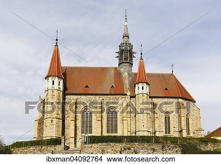 Picture - Late Gothic parish church of the Assumption, Mariasdorf, Southern Burgenland, Burgenland, Austria, Europe. Fotosearch