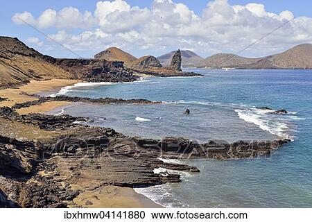 Lava coast with Pinnacle Rock, Bartolome Island, Galapagos Province, Galapagos Islands, Ecuador, South America View Large Photo Image Stock Image - Lava coast with Pinnacle Rock, Bartolome Island, Galapagos Province, Galapagos Islands, Ecuador, South America. Fotosearch