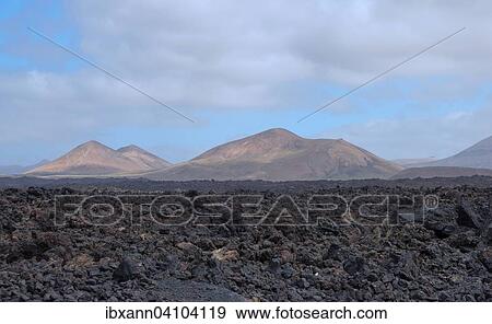 Lava field, volcanic landscape, Fire Mountains, Lanzarote, Canary Islands, Spain, Europe View Large Photo Image Stock Photo - Lava field, volcanic landscape, Fire Mountains, Lanzarote, Canary Islands, Spain, Europe. Fotosearch