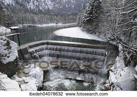 Lechfall weir in winter, at Fussen, Ostallgau, Allgau, Bavaria, Germany, Europe View Large Photo Image Stock Image - Lechfall weir in winter, at Fussen, Ostallgau, Allgau, Bavaria, Germany, Europe. Fotosearch