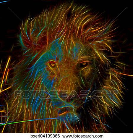 Lion, male, animal portrait, modified View Large Photo Image Stock Photograph - Lion, male, animal portrait, modified. Fotosearch