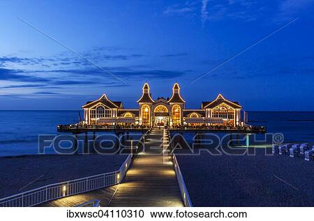 Lit up pier Sellin, Ruegen island, Mecklenburg-Western Pomerania, Germany, Europe View Large Photo Image Stock Image - Lit up pier Sellin, Ruegen island, Mecklenburg-Western Pomerania, Germany, Europe. Fotosearch