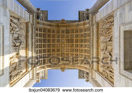 Low angle view of the Arco della Pace, Peace Arch, 1807-1838, design and construction started by Luigi Cagnola, completed by Francesco Londonio and Francesco Peverelli, classicism, Piazza Sempione, Milan, Lombardy, Italy, Europe View Large Photo Image Stock Photo - Low angle view of the Arco della Pace, Peace Arch, 1807-1838, design and construction started by Luigi Cagnola, completed by Francesco Londonio and Francesco Peverelli, classicism, Piazza Sempione, Milan, Lombardy, Italy, Europe. Fotosearch