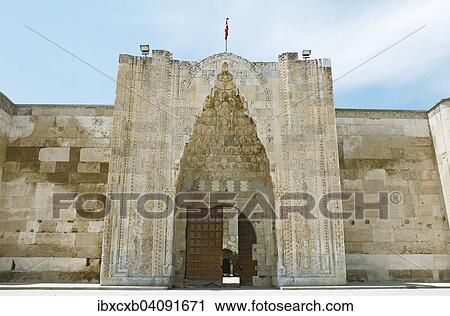 Stock Image - Main portal of Sultanhani Kervansaray, caravanserai, Aksaray Province, Central Anatolia, Turkey, Asia. Fotosearch
