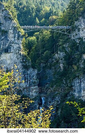 Marienbrucke bridge across the Pollatschlucht gorge at Neuschwanstein, Schwangau, Ostallgau, Allgau, Swabia, Bavaria Schloss, Germany, Europe View Large Photo Image Stock Image - Marienbrucke bridge across the Pollatschlucht gorge at Neuschwanstein, Schwangau, Ostallgau, Allgau, Swabia, Bavaria Schloss, Germany, Europe. Fotosearch