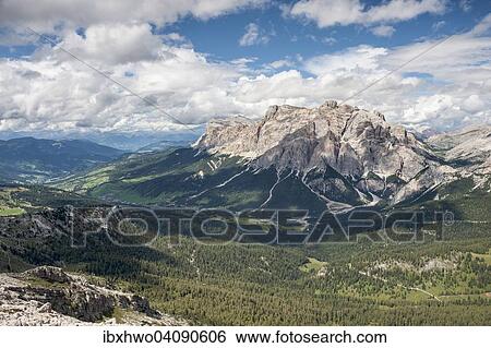 Massif of the Fanes group with Piz Cunturines, 3064 m, Gadertal valley, Val Badia, Fanes-Sennes-Prags Nature Park, South Tyrol, Dolomites, Italy, Europe View Large Photo Image Stock Photograph - Massif of the Fanes group with Piz Cunturines, 3064 m, Gadertal valley, Val Badia, Fanes-Sennes-Prags Nature Park, South Tyrol, Dolomites, Italy, Europe. Fotosearch