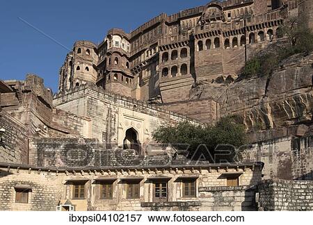 Mehrangarh Fort, Jodhpur, Rajasthan, India, Asia View Large Photo Image Stock Photo - Mehrangarh Fort, Jodhpur, Rajasthan, India, Asia. Fotosearch