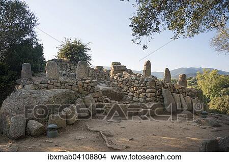 Picture - Menhirs, megalithic, Filitosa, Corsica, France, Europe. Fotosearch