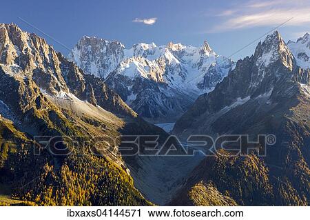 Mer de Glace glacier surrounded by peaks of Mont Blanc, Chamonix, Rhone-Alpes, France, Europe View Large Photo Image Stock Image - Mer de Glace glacier surrounded by peaks of Mont Blanc, Chamonix, Rhone-Alpes, France, Europe. Fotosearch