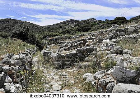 Stock Image - Minoan settlement, archaeological excavations, Gournia, Crete, Greece, Europe. Fotosearch