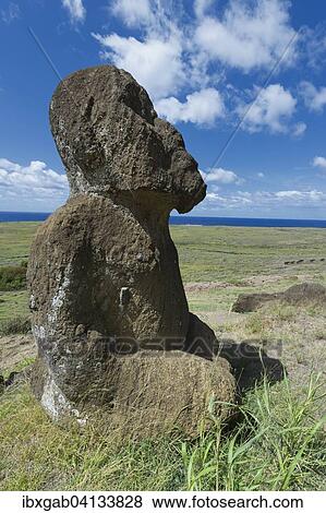 Moai in Rano Raraku, Rapa Nui National Park, Unesco World Heritage Site, Easter Island, Chile, South America View Large Photo Image Stock Photo - Moai in Rano Raraku, Rapa Nui National Park, Unesco World Heritage Site, Easter Island, Chile, South America. Fotosearch
