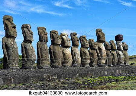 Moais at Ahu Tongariki, Rapa Nui National Park, Unesco World Heritage Site, Easter Island, Chile, South America View Large Photo Image Stock Image - Moais at Ahu Tongariki, Rapa Nui National Park, Unesco World Heritage Site, Easter Island, Chile, South America. Fotosearch