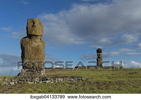 Moais at the Tahai ceremonial complex, Hanga Roa, Rapa Nui National Park, Unesco World Heritage Site, Easter Island, Chile, South America View Large Photo Image Stock Photo - Moais at the Tahai ceremonial complex, Hanga Roa, Rapa Nui National Park, Unesco World Heritage Site, Easter Island, Chile, South America. Fotosearch