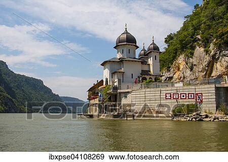 Monastery Mraconia, Danube, Iron Gates Natural Park, Romania, Europe View Large Photo Image Stock Photo - Monastery Mraconia, Danube, Iron Gates Natural Park, Romania, Europe. Fotosearch