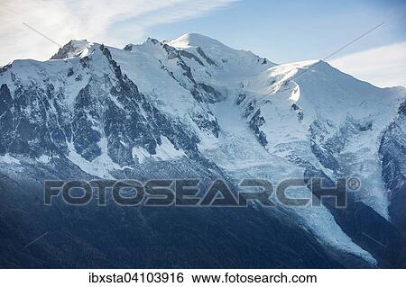 Stock Photograph - Mont Blanc, Chamonix, Alps, France, Europe. Fotosearch
