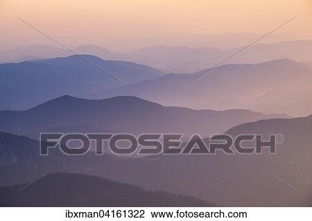 Mountain chains, morning atmosphere, view from Schneeberg mountain, Vienna Alps, Lower Austria, Austria, Europe View Large Photo Image Stock Image - Mountain chains, morning atmosphere, view from Schneeberg mountain, Vienna Alps, Lower Austria, Austria, Europe. Fotosearch