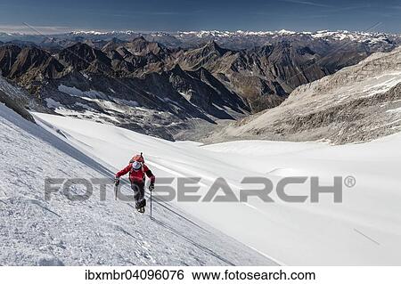 Mountaineer on the Gliederferner, during the ascent to the Hoher Weisszint, Zillertal Alps, Province of South Tyrol, Italy, Europe View Large Photo Image Stock Photograph - Mountaineer on the Gliederferner, during the ascent to the Hoher Weisszint, Zillertal Alps, Province of South Tyrol, Italy, Europe. Fotosearch