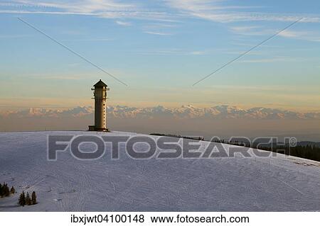 Mt Seebuck with Feldberg Tower, view of the Swiss Alps, Feldberg, Black Forest, Baden-Wurttemberg, Germany, Europe View Large Photo Image Stock Photo - Mt Seebuck with Feldberg Tower, view of the Swiss Alps, Feldberg, Black Forest, Baden-Wurttemberg, Germany, Europe. Fotosearch