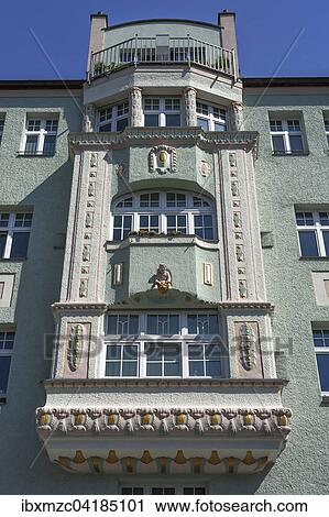 Multistory oriel of an Art Nouveau house, ca. 1900, Nuremberg, Middle Franconia, Bavaria, Germany, Europe View Large Photo Image Stock Image - Multistory oriel of an Art Nouveau house, ca. 1900, Nuremberg, Middle Franconia, Bavaria, Germany, Europe. Fotosearch