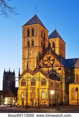 Munster Cathedral, on the left the Uberwasserkirche, also Church of Our Lady, Munster, Munsterland, Westphalia, North Rhine-Westphalia, Germany, Europe View Large Photo Image Stock Photography - Munster Cathedral, on the left the Uberwasserkirche, also Church of Our Lady, Munster, Munsterland, Westphalia, North Rhine-Westphalia, Germany, Europe. Fotosearch