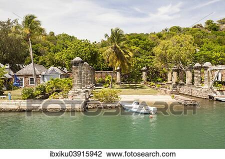 Stock Image - Nelson's Dockyard, English Harbour, Antigua, Antigua and Barbuda, North America. Fotosearch