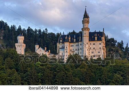 Neuschwanstein Castle, Schwangau, Ostallgau, Allgau, Swabia, Bavaria, Germany, Europe View Large Photo Image Stock Photo - Neuschwanstein Castle, Schwangau, Ostallgau, Allgau, Swabia, Bavaria, Germany, Europe. Fotosearch
