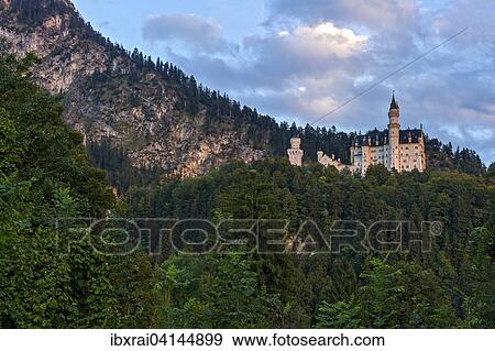 Neuschwanstein Castle, Schwangau, Ostallgau, Allgau, Swabia, Bavaria, Germany, Europe View Large Photo Image Stock Photo - Neuschwanstein Castle, Schwangau, Ostallgau, Allgau, Swabia, Bavaria, Germany, Europe. Fotosearch