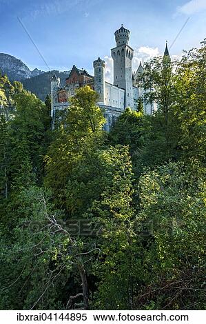 Stock Photography - Neuschwanstein Castle, Schwangau, Ostallgau, Allgau, Swabia, Bavaria, Germany, Europe. Fotosearch