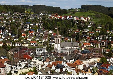 Stock Photography - Neustadter Munster, parish church of St. Jacobi, 1897-1901, late Gothic, Neustadt, Titisee-Neustadt, Black Forest, Baden-Wuerttemberg, Germany, Europe. Fotosearch