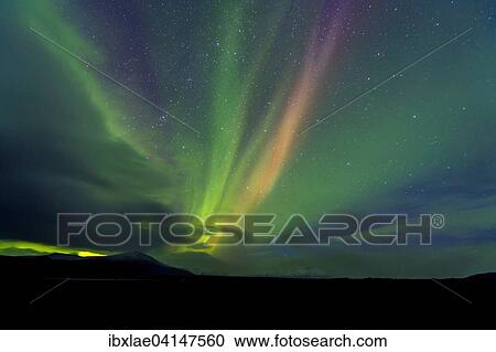 Northern Lights above plateau Deildartunguhver, Reykholt, Iceland, Europe View Large Photo Image Stock Image - Northern Lights above plateau Deildartunguhver, Reykholt, Iceland, Europe. Fotosearch