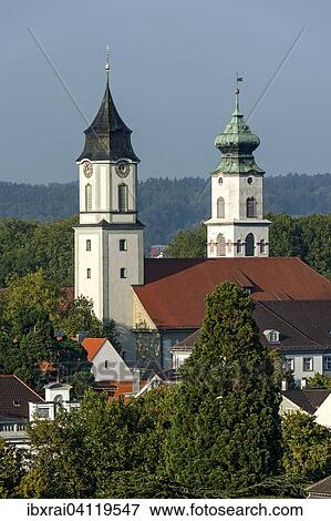 Notre-Dame Cathedral, the Protestant church of St. Stephen on the island of Lindau, Swabia, Bavaria, Germany, Europe View Large Photo Image Stock Photo - Notre-Dame Cathedral, the Protestant church of St. Stephen on the island of Lindau, Swabia, Bavaria, Germany, Europe. Fotosearch