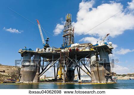 Oil rig in the harbour, Senglea, Malta, Europe View Large Photo Image Stock Photo - Oil rig in the harbour, Senglea, Malta, Europe. Fotosearch