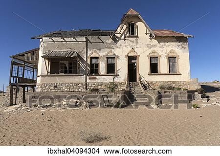 Old house in the former diamond town, now a ghost town, Kolmanskop, Kolmannskuppe, near Luderitz, Namibia, Africa View Large Photo Image Picture - Old house in the former diamond town, now a ghost town, Kolmanskop, Kolmannskuppe, near Luderitz, Namibia, Africa. Fotosearch