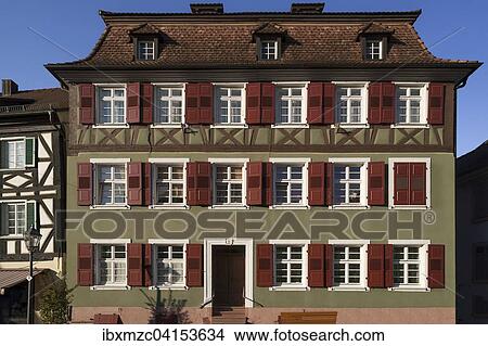 Old residential house with half-timbered upper floor, Ettenheim, Baden-Wurttemberg, Germany, Europe View Large Photo Image Picture - Old residential house with half-timbered upper floor, Ettenheim, Baden-Wurttemberg, Germany, Europe. Fotosearch