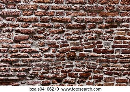 Stock Image - Old rough brick wall. Fotosearch