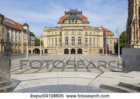 Opera House on Theatre Square, Chemnitz, Saxony, Germany, Europe View Large Photo Image Stock Photography - Opera House on Theatre Square, Chemnitz, Saxony, Germany, Europe. Fotosearch