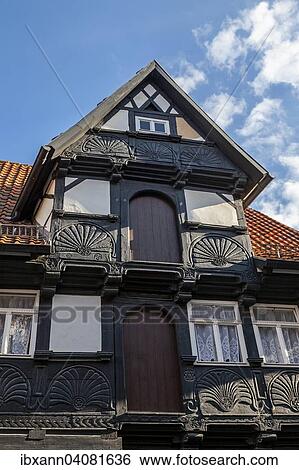Ornately carved beams, historic half-timbered house, Quedlinburg, Harz, Saxony-Anhalt, Germany, Europe View Large Photo Image Stock Photograph - Ornately carved beams, historic half-timbered house, Quedlinburg, Harz, Saxony-Anhalt, Germany, Europe. Fotosearch