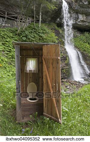 Outhouse at a mountain hut, waterfall at the back, Valle d'Angheraz, Pala Group, Dolomites, Col di Pra, Veneto, Italy, Europe View Large Photo Image Stock Image - Outhouse at a mountain hut, waterfall at the back, Valle d'Angheraz, Pala Group, Dolomites, Col di Pra, Veneto, Italy, Europe. Fotosearch
