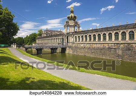 Outside view of the Kronentor, Zwinger, Dresden, Saxony, Germany, Europe View Large Photo Image Stock Photo - Outside view of the Kronentor, Zwinger, Dresden, Saxony, Germany, Europe. Fotosearch